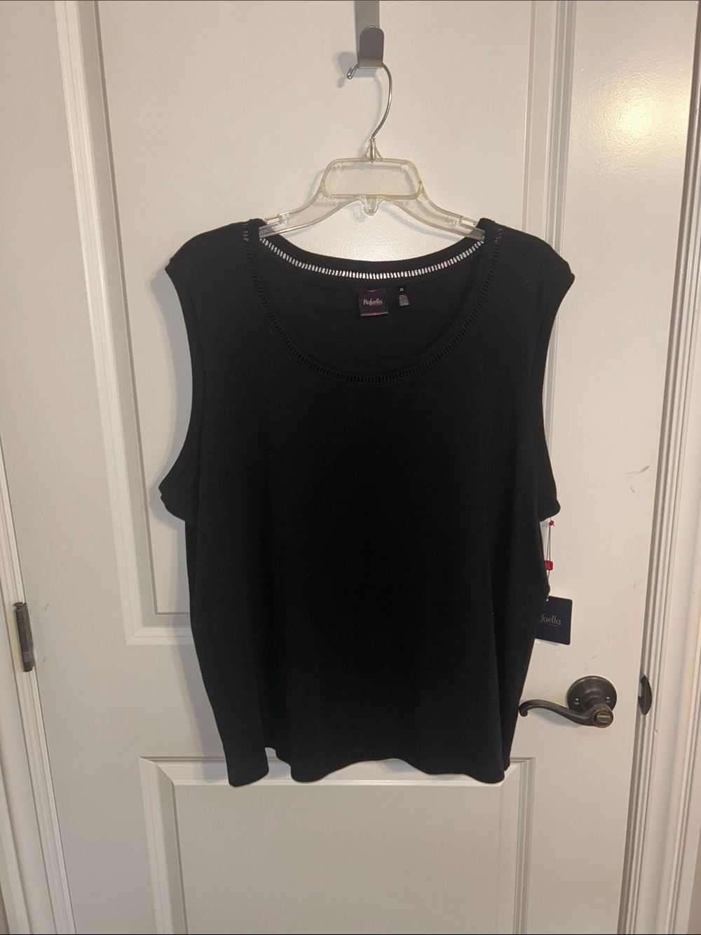 Rafaella black tank with neck detail 0101